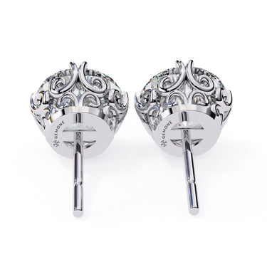 2.60 Carat Round Shape Lab Diamond Stud Earrings In White Gold