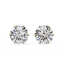 2.60 Carat Round Shape Lab Diamond Stud Earrings In Yellow Gold