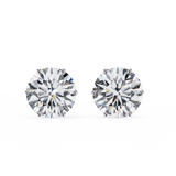 2.60 Carat Round Shape Lab Diamond Stud Earrings In White Gold