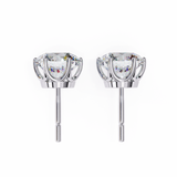 2.60 Carat Round Shape Lab Diamond Stud Earrings In White Gold