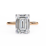 2.62 Carat Emerald Cut Hidden Halo Lab Diamond Engagement Ring In Rose Gold