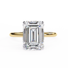 2.62 Carat Emerald Cut Hidden Halo Lab Diamond Engagement Ring In Yellow Gold