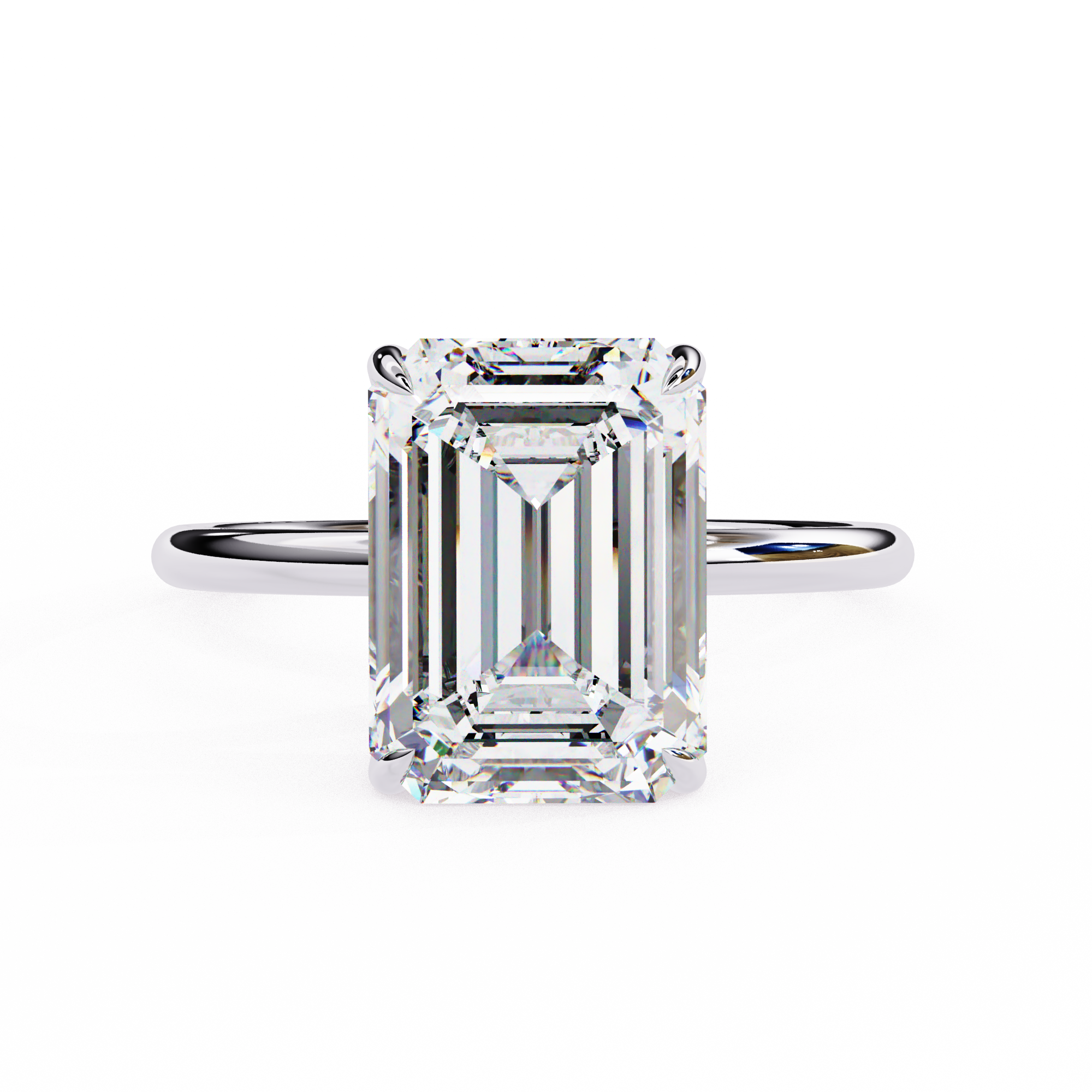 Emerald Claw Prong Halo Lab Diamond Engagement Ring