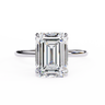 2.62 Carat Emerald Cut Hidden Halo Lab Diamond Engagement Ring In White Gold