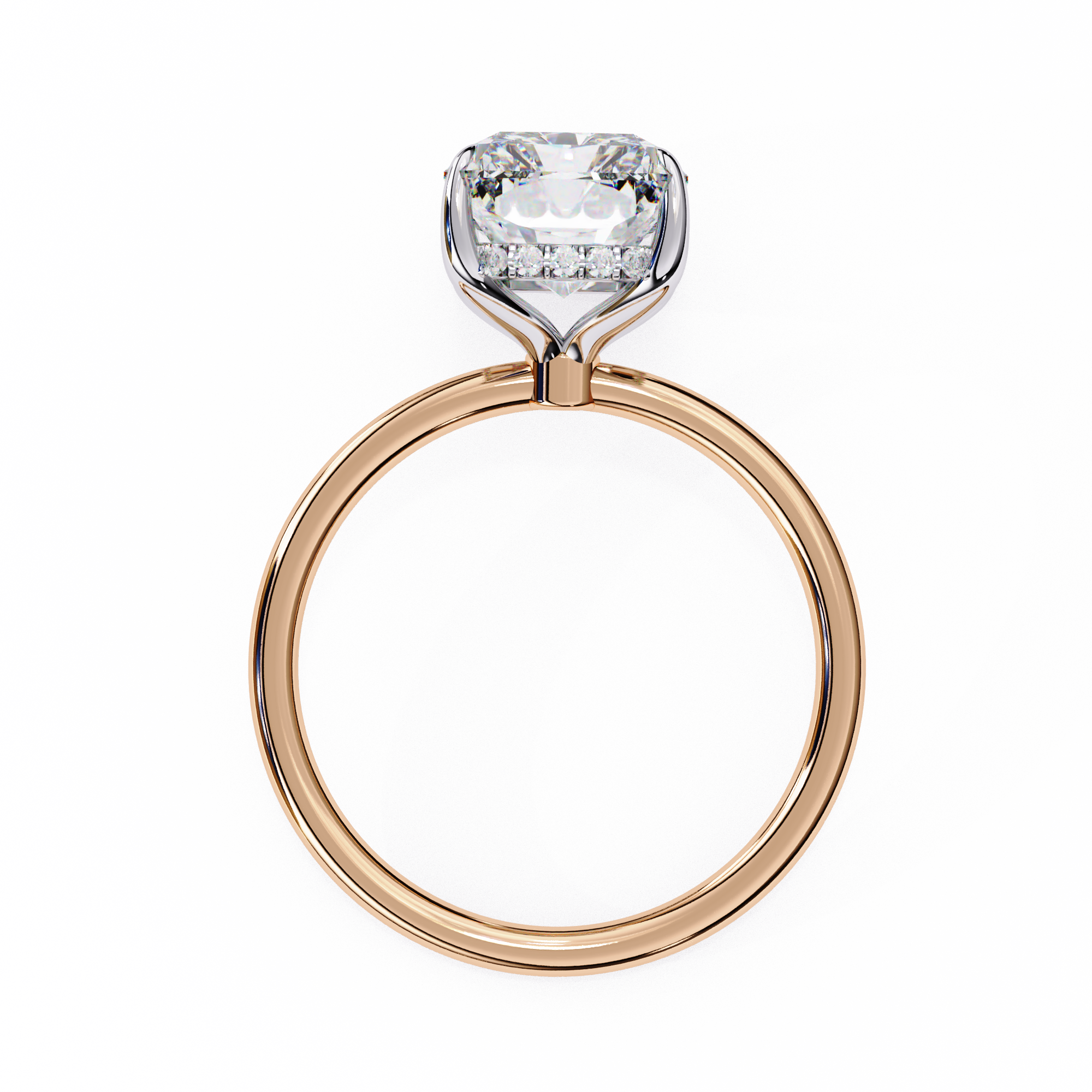 Emerald Claw Prong Halo Lab Diamond Engagement Ring