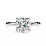 2.65 Carat Cushion Cut Solitaire Lab Diamond Engagement Ring In White Gold