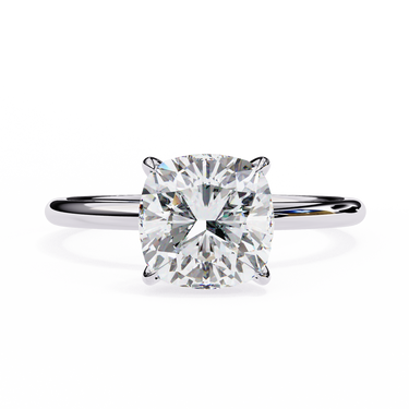 2.65 Carat Cushion Cut Solitaire Lab Diamond Engagement Ring In White Gold