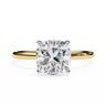 2.65 Carat Cushion Cut Solitaire Lab Diamond Engagement Ring In Yellow Gold