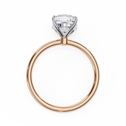 Cushion Cut Two Tone Solitaire Lab Diamond Engagement Ring