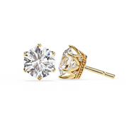 2.66 Ct Lab White Diamond Stud Earrings Yellow Gold