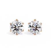 2.66 Ct Lab White Diamond Stud Earrings Yellow Gold Lab Diamond