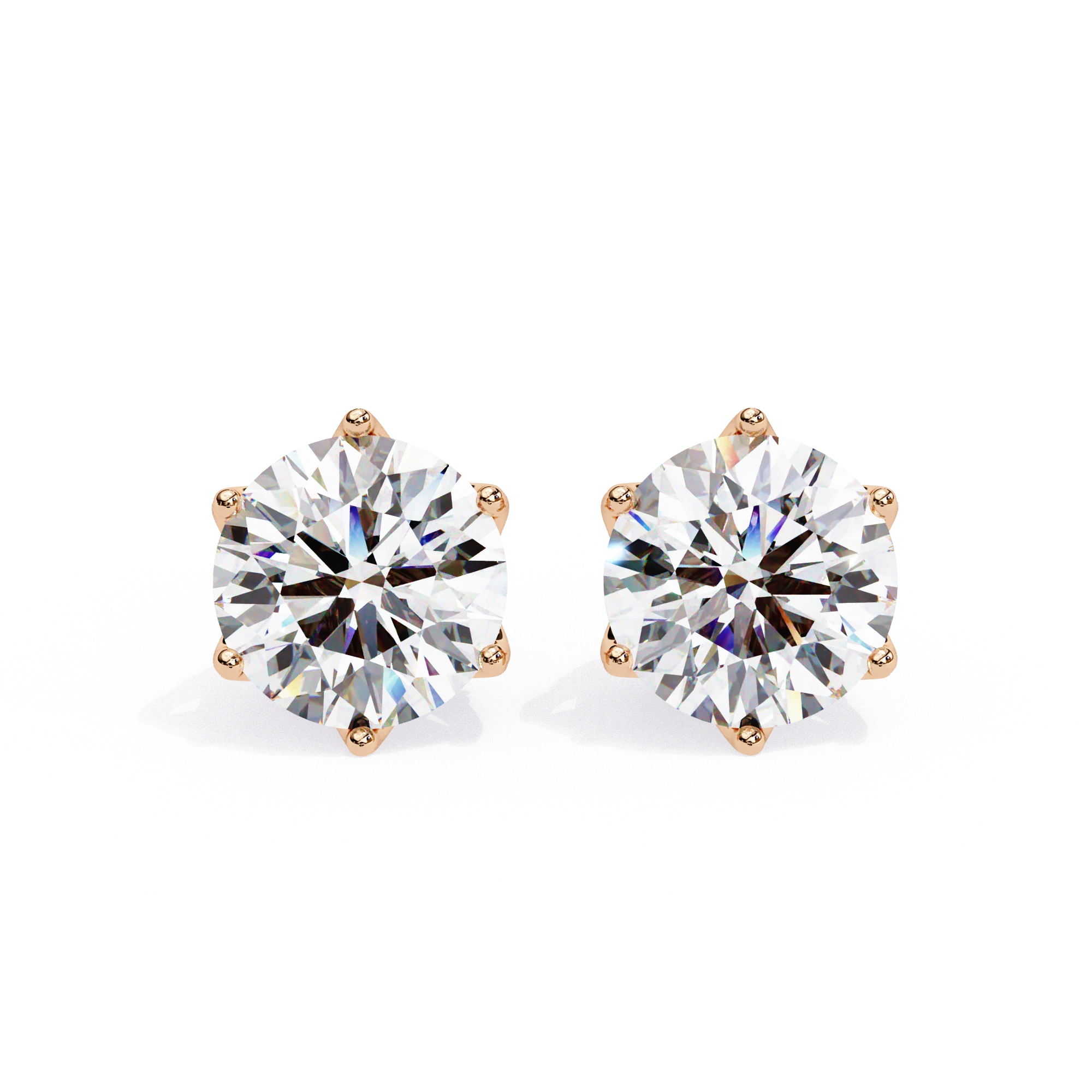 2.66 Ct Lab White Diamond Stud Earrings Yellow Gold Lab Diamond