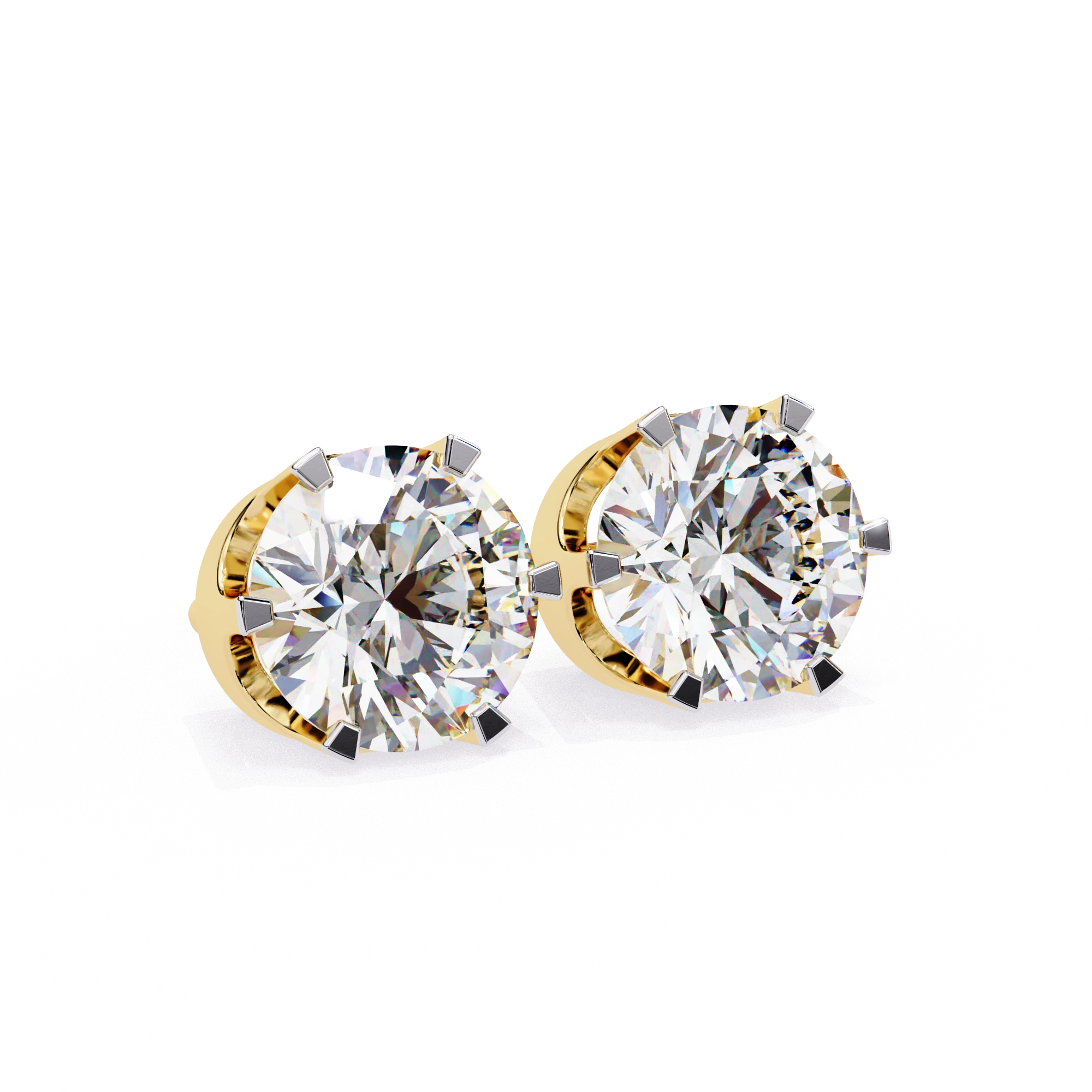 2.60 Carat Diamond Earrings Studs With Flat Back Setting Lab Diamond