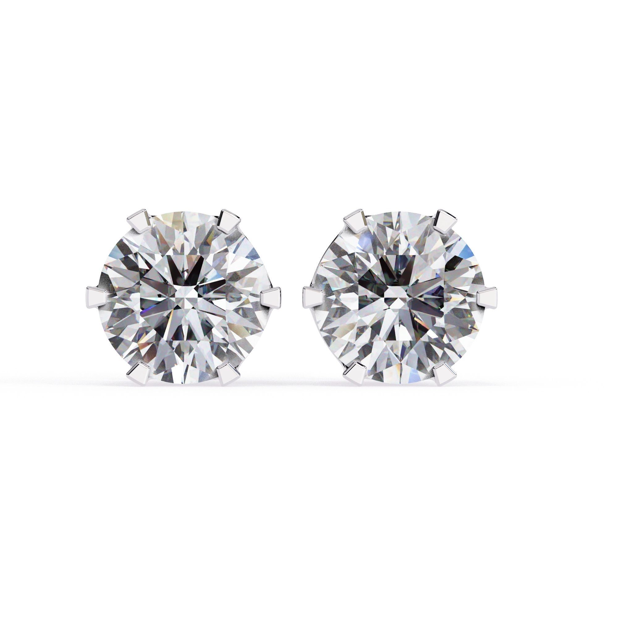 2.60 Carat Diamond Earrings Studs With Flat Back Setting Lab Diamond