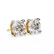 2.60 Carat Diamond Earrings Studs With Heart Basket Flat Back Design Lab Diamond