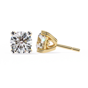 2.60 Carat Diamond Earrings Studs With Heart Basket Flat Back Design