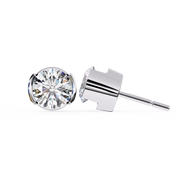 2.50 Carat Round Bezel Set Diamond Stud Earrings