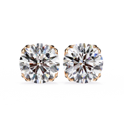 2.50 Carat Round Diamond Stud Earrings with Double Prong Settings Lab Diamond