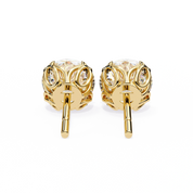 2.50 Carat Round Diamond Stud Earrings with Double Prong Settings