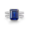 2.70 Carat Emerald Sapphire Gemstone Double Band Ring