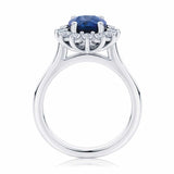 2.70 Carat Oval Sapphire Gemstone Floral Ring