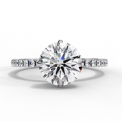 Round Halo Lab Diamond Engagement Ring With Accent