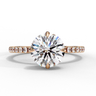 2.70 Carat Round Shape Hidden Halo Lab Diamond Engagement Ring In Rose Gold