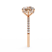 Round Halo Lab Diamond Engagement Ring With Accent