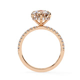 2.70 Carat Round Shape Hidden Halo Lab Diamond Engagement Ring In Rose Gold