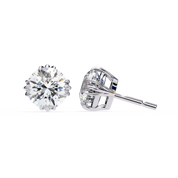 2.60 Carat Round Cut Lab Diamond Earrings 950 Platinum