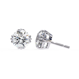 2.80 Carat Round Shape Lab Diamond Stud Earrings In White Gold