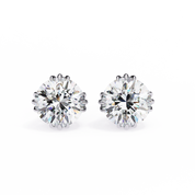 2.60 Carat Round Cut Lab Diamond Earrings 18K White Gold
