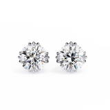 2.80 Carat Round Shape Lab Diamond Stud Earrings In White Gold