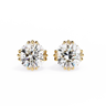 2.80 Carat Round Shape Lab Diamond Stud Earrings In Yellow Gold