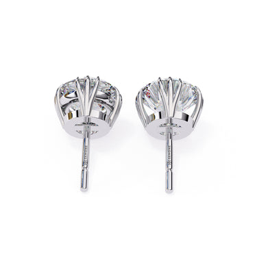 2.80 Carat Round Shape Lab Diamond Stud Earrings In White Gold