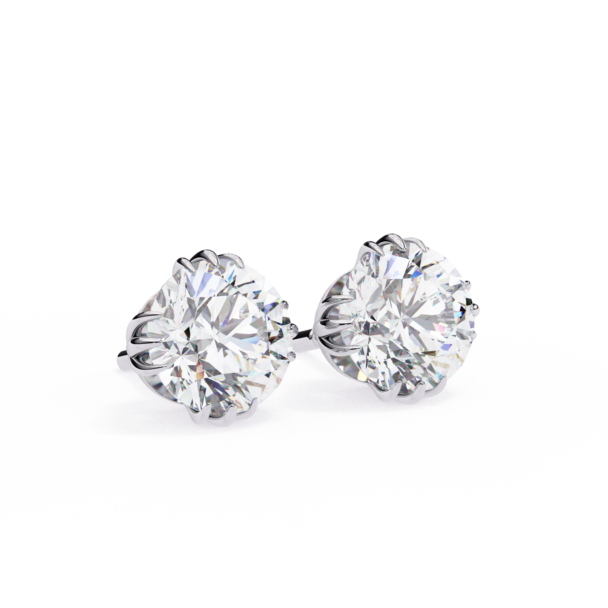 2.60 Carat Round Cut Lab Diamond Earrings
