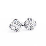 2.80 Carat Round Shape Lab Diamond Stud Earrings In White Gold