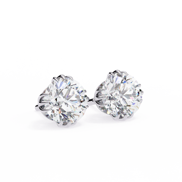 2.80 Carat Round Shape Lab Diamond Stud Earrings In White Gold