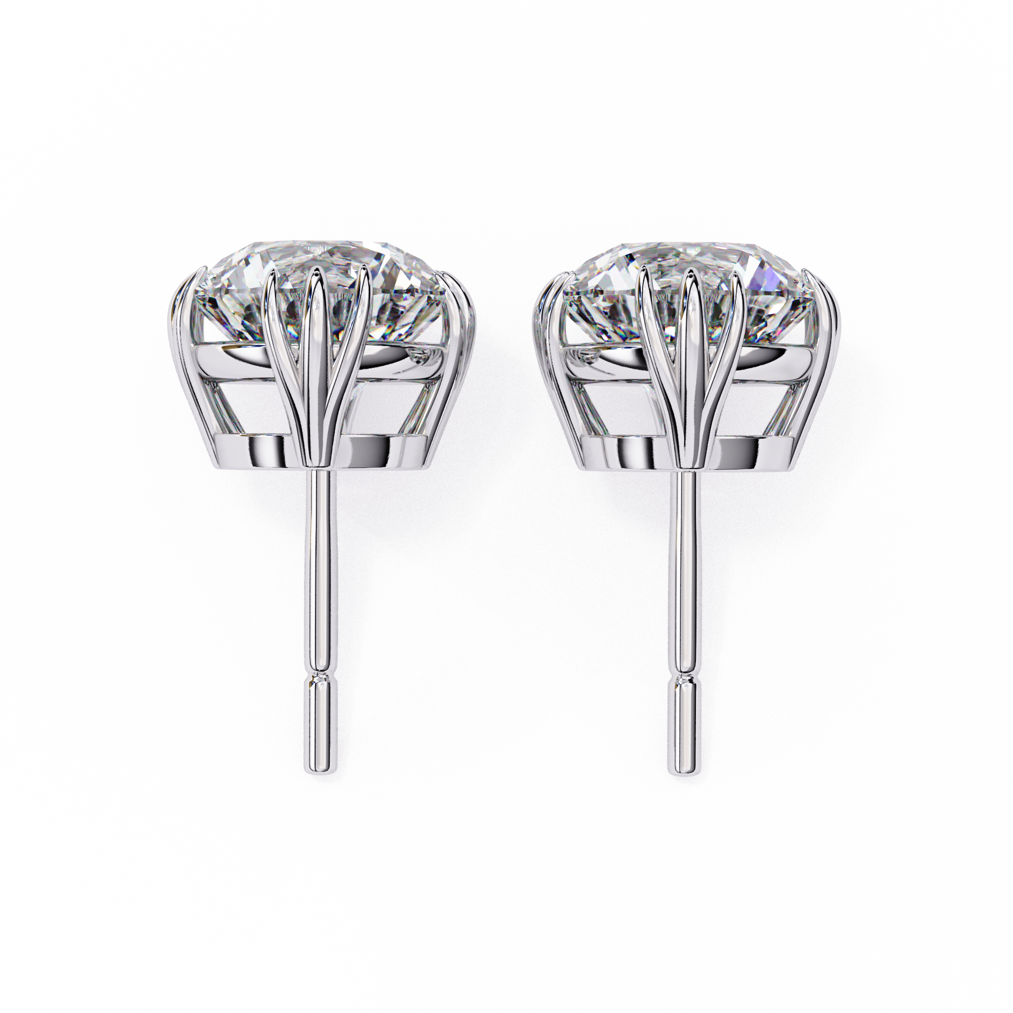2.60 Carat Round Cut Lab Diamond Earrings
