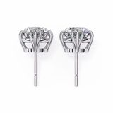 2.80 Carat Round Shape Lab Diamond Stud Earrings In White Gold