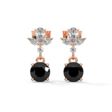 2 Carat Black Diamond Drop Earrings With Screw Back