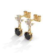 2 Carat Black Diamond Drop Earrings With Screw Back
