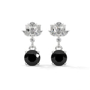 2 Carat Black Diamond Drop Earrings With Screw Back