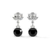 2 Carat Black Diamond Drop Earrings With Screw Back