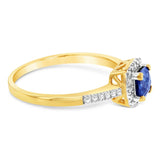 2 Carat Cushion Sapphire Gemstone Halo Engagement Ring