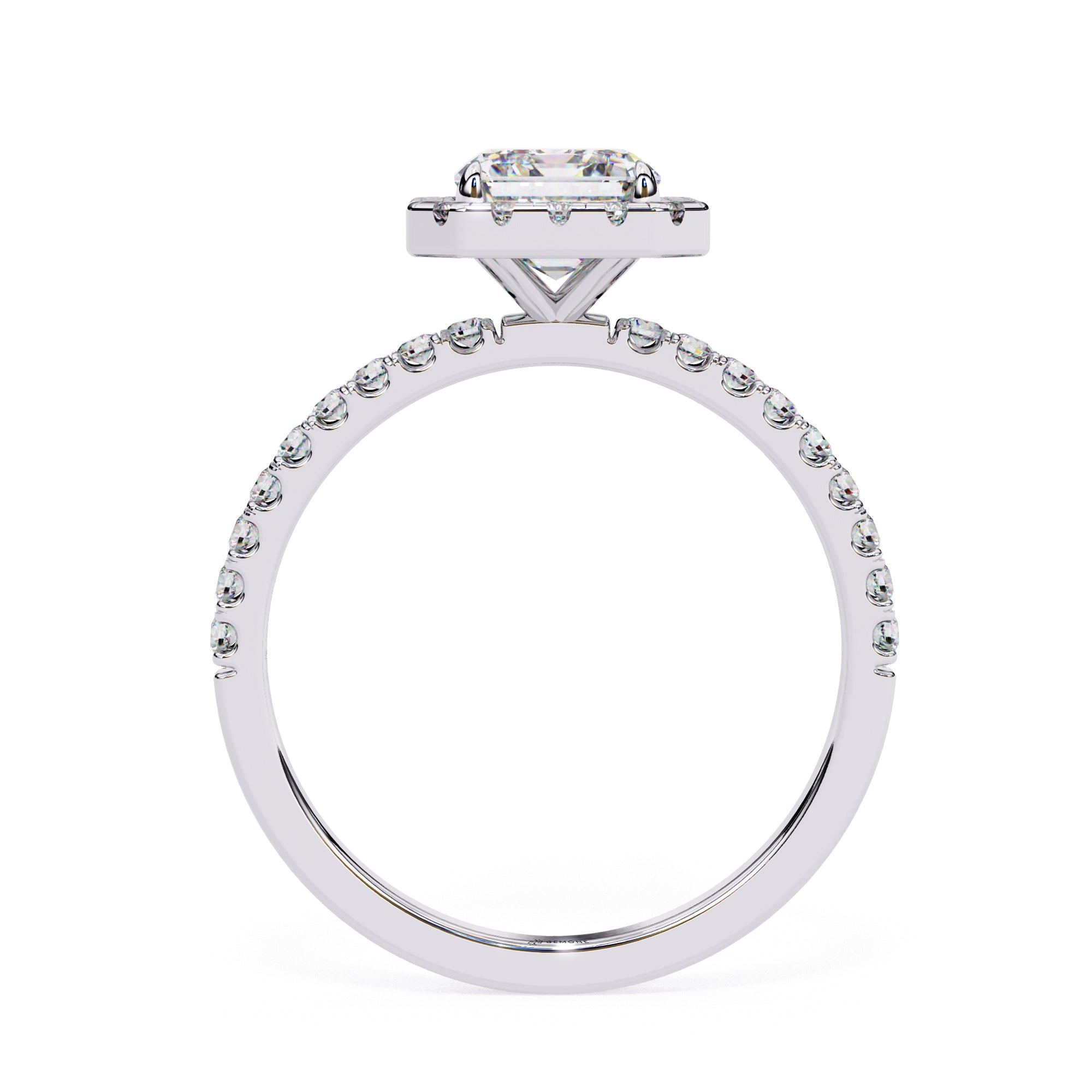 2.17 Carat Halo Emerald Lab Diamond Engagement Ring Lab Diamond Engagement Rings