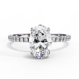 Oval Cut Lab Diamond Hidden Halo Engagement Ring