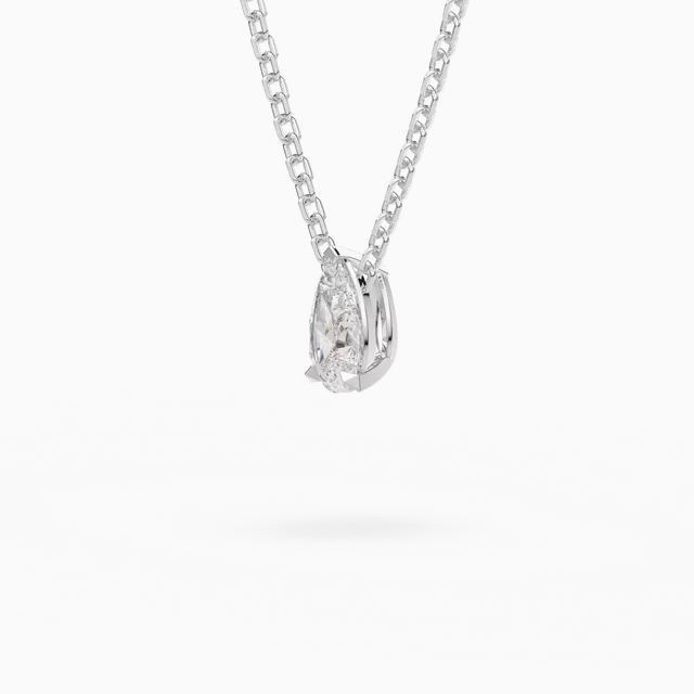 2 Ct Pear Shaped Prong Set Solitaire Lab Diamond Pendant