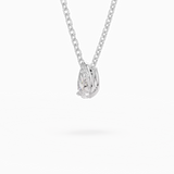 2 Carat Pear Shaped Prong Setting Solitaire Lab Diamond Pendant In White Gold