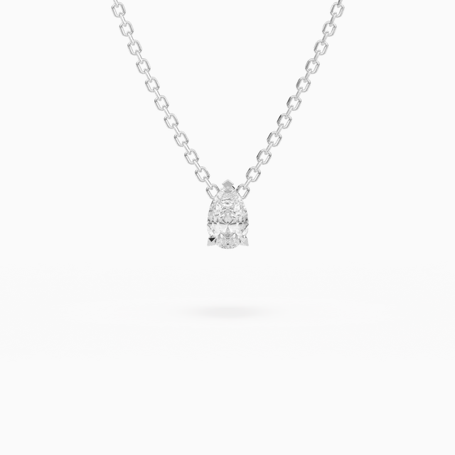 2 Ct Pear Shaped Prong Set Solitaire Lab Diamond Pendant